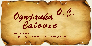 Ognjanka Ćalović vizit kartica